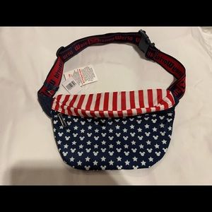 Disney 4th Of July Fanny Pack - Red, White, Blue, Mickey Americana Waist Pouch